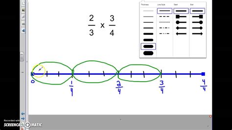 Multiplying Fractions On A Line Plot Youtube