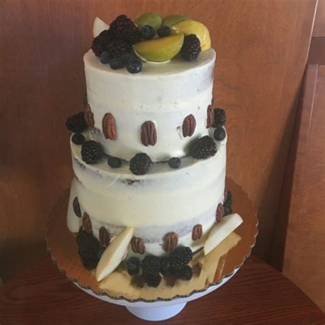 Delicious Tier Naked Cake With Fresh Fruit Adornments