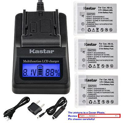 Kastar Battery Lcd Fast Charger For Canon Nb L Nb Lh Digital Ixus