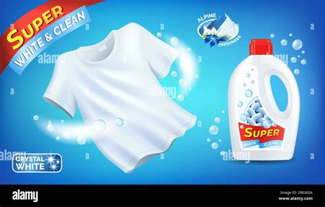 Laundry Detergent Ad With Clean White T Shirt And Liquid Product