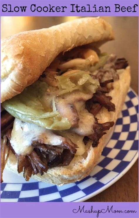 Four Ingredient Slow Cooker Italian Beef