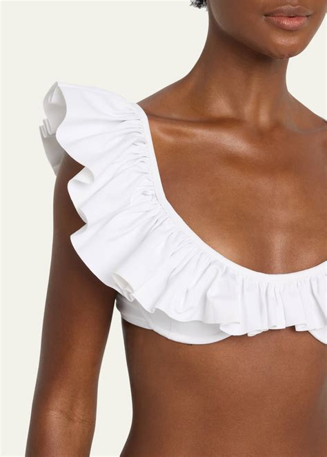 Caroline Constas Anastasia Ruffle Trim Bikini Top Bergdorf Goodman