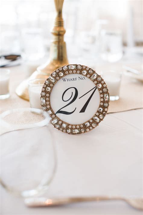 Glam Rhinestone Framed Table Numbers