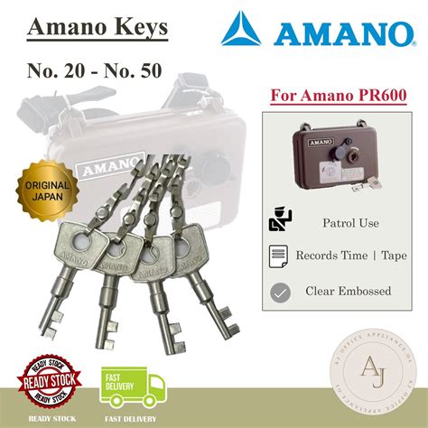 AMANO Station Keys No 20 No 50 Guard Tour Key AMANO Guard Tour