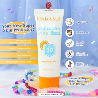 Jual Hanasui Sunscreen Collagen Water Spf Gr Shopee Indonesia