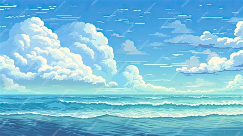 Premium AI Image | Pixel Art Ocean Scene