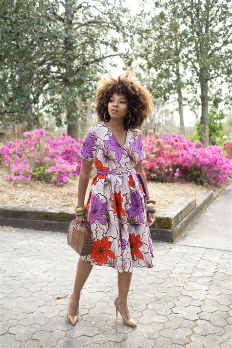 Short African Print Wrap Dressankara Midi Dressafrican Women Etsy