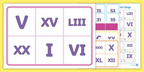 Twinkl Symbols Roman Numerals Bingo Teacher Made