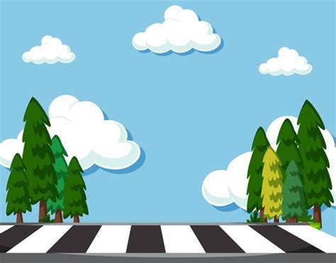 Scene with zebra crossing at daytime 295253 Vector Art at Vecteezy