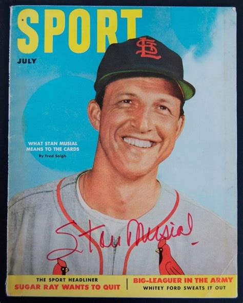 Signed St Louis Cardinal Stan Musial Sport Magazine Cardinals Baseball