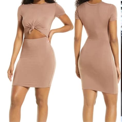 Naked Wardrobe Dresses Naked Wardrobe Knot Front Short Sleeve Minidress Poshmark