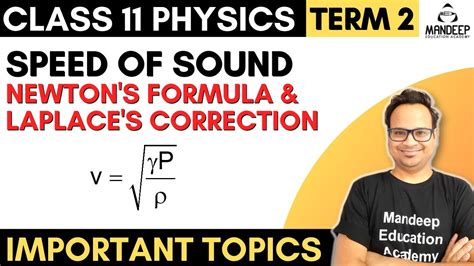 Speed Of Sound In Air Physics Class 11 Newton S Formula Laplace