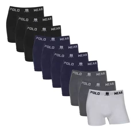 Kit Cueca Boxer Polo Wear Microfibra Sem Costura Elastano