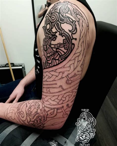 Image May Contain One Or More People Viking Tattoos Norse Tattoo