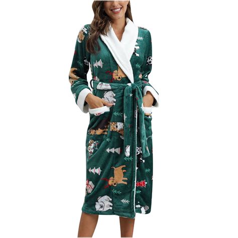 Bellzely Pajamas For Women Plus Size Clearance Women Pajamas Cute Soft Bathrobe V Neck Long