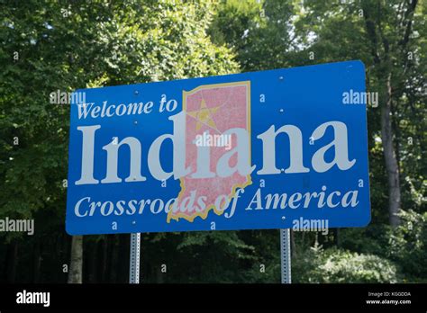 Welcome to Indiana sign Stock Photo - Alamy