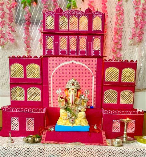 Ganpati decoration | Ganpati decoration design, Ganpati decoration at ...