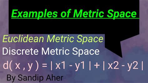 Examples Of Metric Space Part Euclidean Metric Space