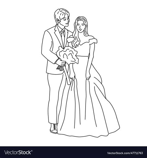 Wedding line art Royalty Free Vector Image - VectorStock