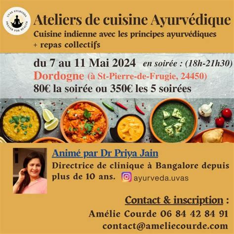 Atelier De Cuisine Ayurv Dique Le Breuilh Saint Pierre De Frugie Mardi