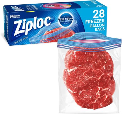 Ziploc Gallon Food Storage Freezer Bags Grip N Seal Technology For Easier Grip