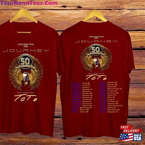 Journey Freedom Tour Shirt With Toto Concert Band Fan T Shirt