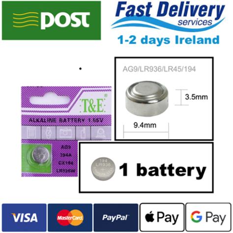 Alkaline Battery AG9 SR936SW, SR936, 625, 394, GP394, L936, LR936, SR45 ...