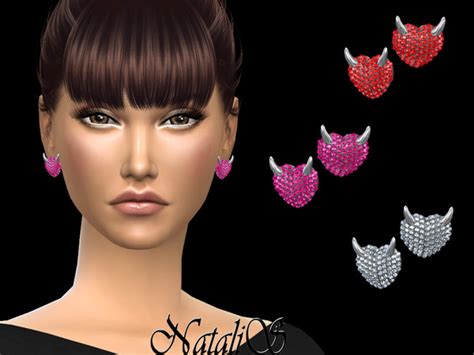 The Sims Resource Natalis Evil Heart Stud Earrings