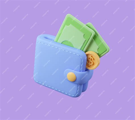 Кошелек с наличными деньгами 3d Иллюстрация | Премиум Фото