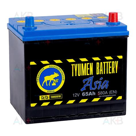 Автомобильный аккумулятор Tyumen Battery Asia 65 Ач обр. пол. 580A ...