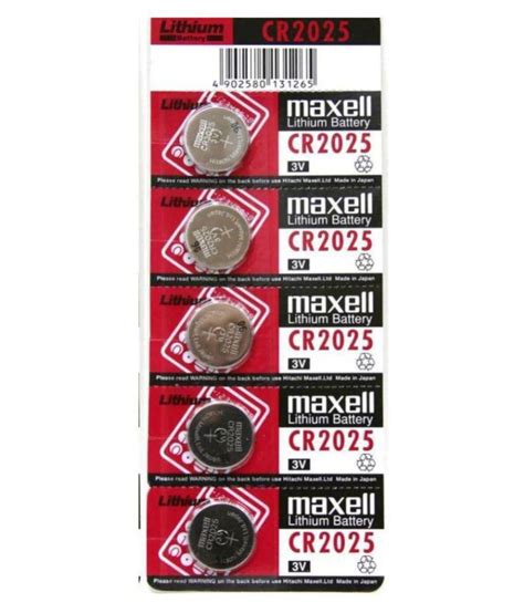 Buy MAXELL CR2025 3V Non Rechargeable Battery 5 Online At Best Price In