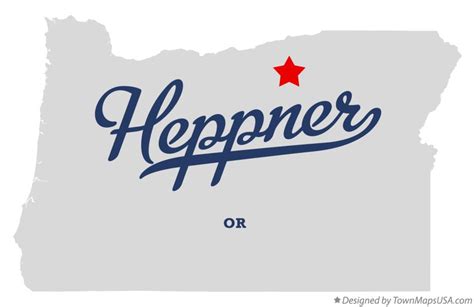 Map of Heppner, OR, Oregon