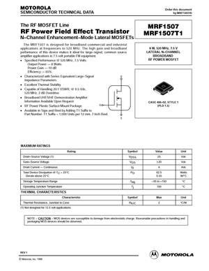 Mrf Mosfet Datasheet Equivalente Reemplazo Hoja De