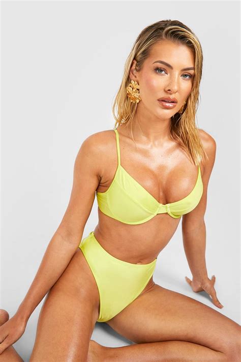 Essentials Underwired Bikini Top Boohoo Uk