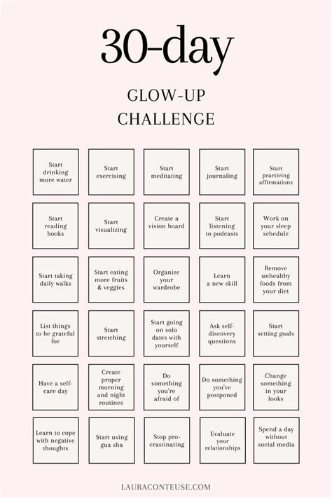 30 Day Glow Up Challenge In 2024 Self Improvement Tips Day Glow How