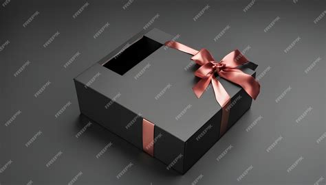 Premium Photo Black Box Top View Mock Up Christmas Box Template Black