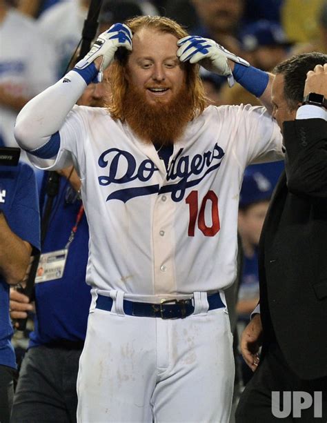 Photo: Dodgers Turner reacts after hitting walk off home run in the ...