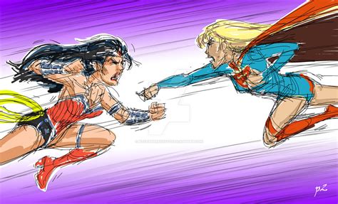 Wonder Woman Vs Supergirl By Adventuresofp2 On Deviantart