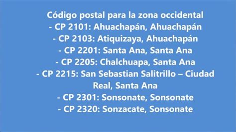 Codigo Postal De El Salvador Actualizado Diciembre 2024