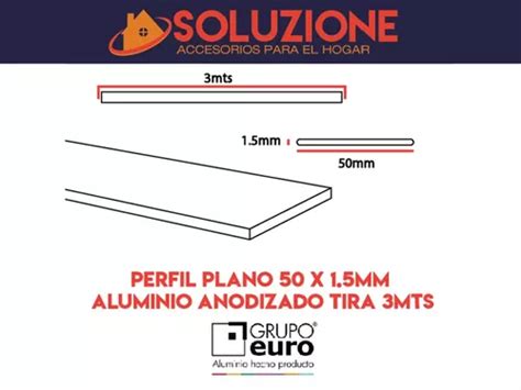 Perfil Plano Mm Aluminio Anodizado Mueble Grupo Euro En Venta En La