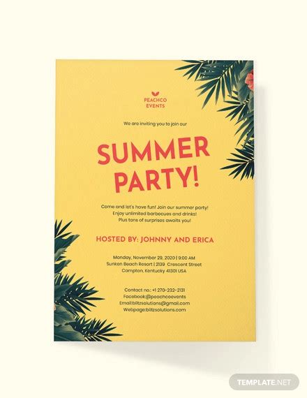 Free 20 Beautiful Beach Party Invitation Designs In Psd Vector Eps