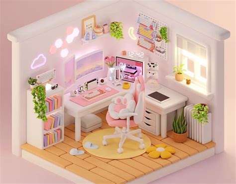 3d Isometric Lovely Living Room On Behance Aesthetic Bedroom Sims