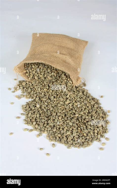 Bag With Coffee Coffea Arabica Beans Ethiopia Yirgacheffe Raw Stock