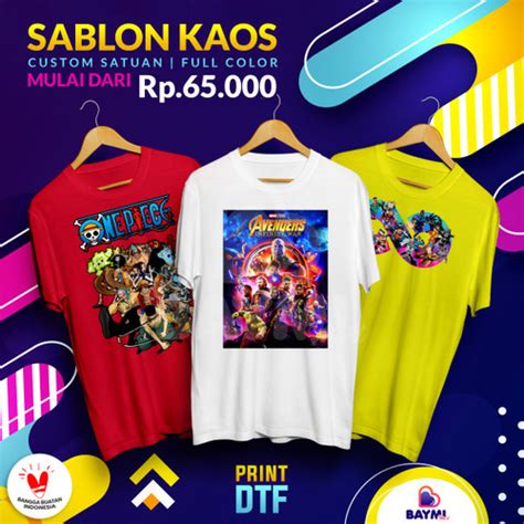 Jual Sablon Kaos Satuan Custom Desain Kaos Dtf Kaos Sablon Satuan S