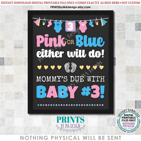 Pregnancy Announcement Sign Pink Or Blue Either Will Do Mommys Due