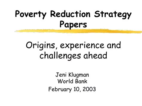 PPT Poverty Reduction Strategy Papers Origins Experience And