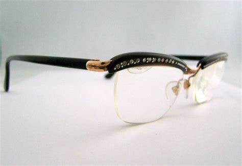 Amor France Rare 1950s Rhinestone Gold Filled Eyeglasses Stunning