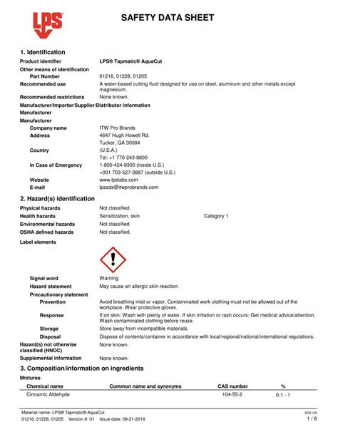 Pdf Safety Data Sheet Lps Labs Safety Data Sheet