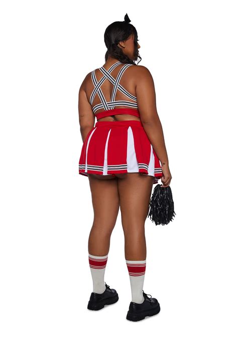 Plus Size Sexy Satan Cheerleader Costume Set Dolls Kill