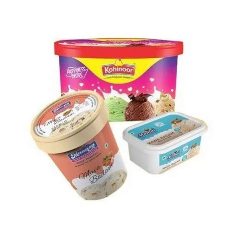 Multicolor Plastic Ice Cream Boxes For Packaging Size Multiple Sizes